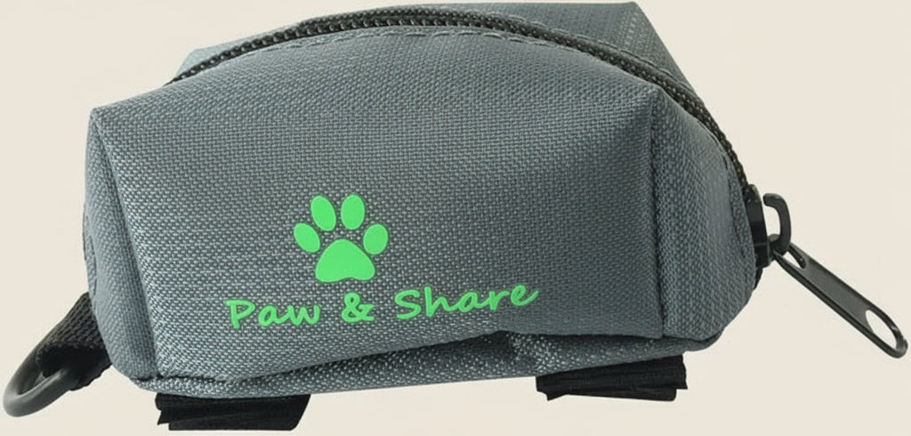 Hands-Free Dog Waste Bag Holder – Grey Poop Pouch for Walks, Runs & Hikes