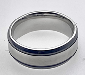 FASHION Black IP Plated Trim Band Ring