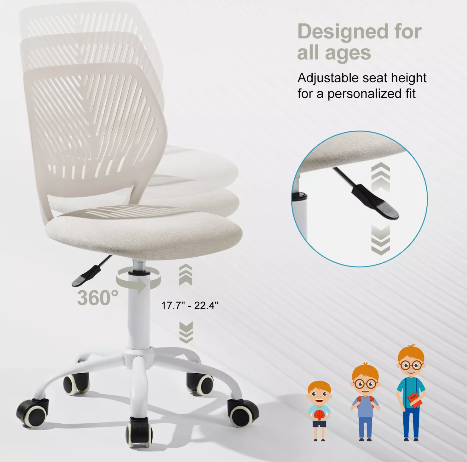 Homycasa Teen Fabric Task Chair – Beige