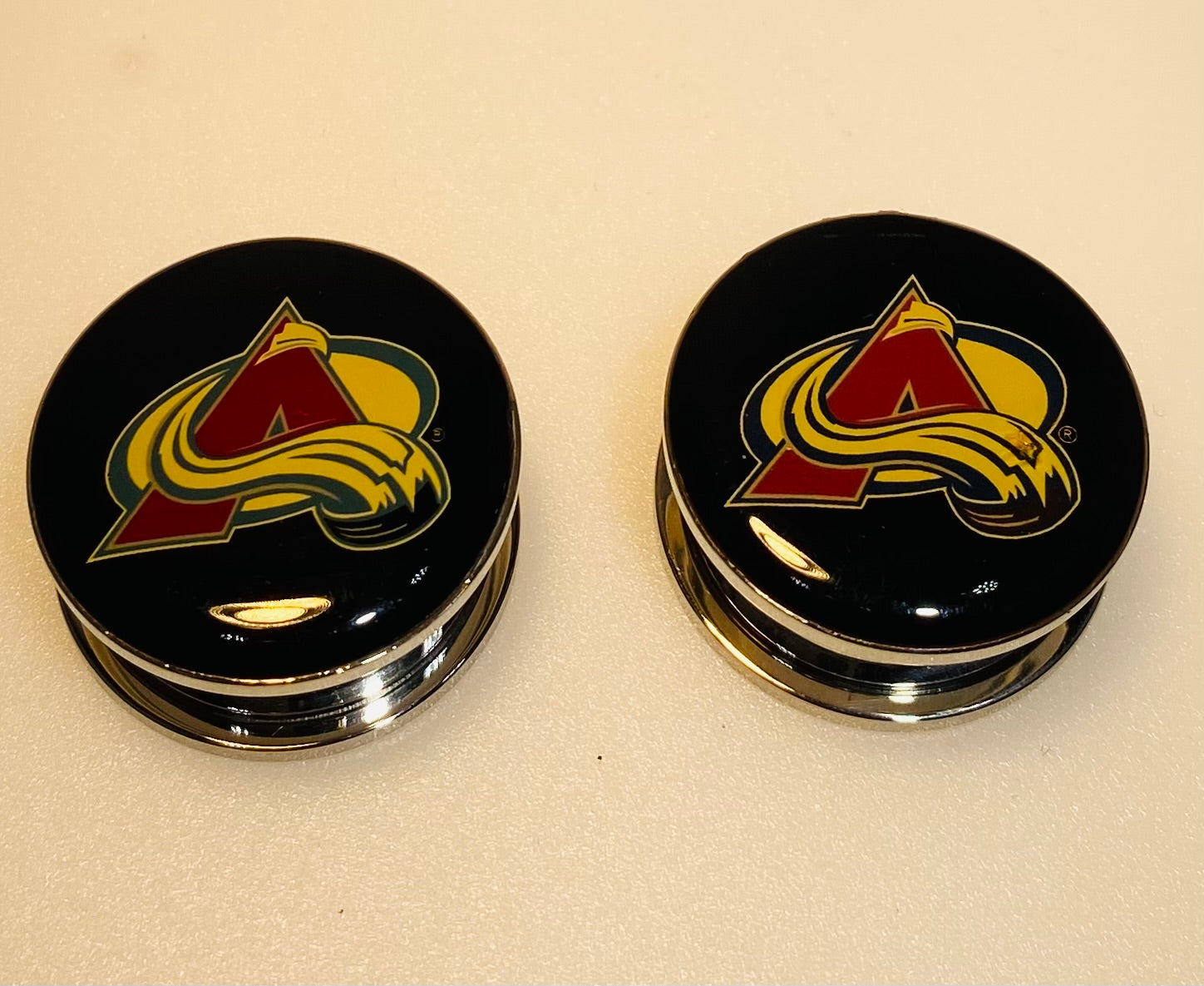 Colorado Avalanche Ear Plug 1" Stainless Steel