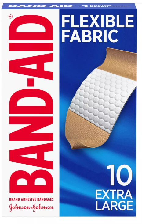 Band-Aid Brand Flexible Fabric Bandages – Extra Large, 10 Count