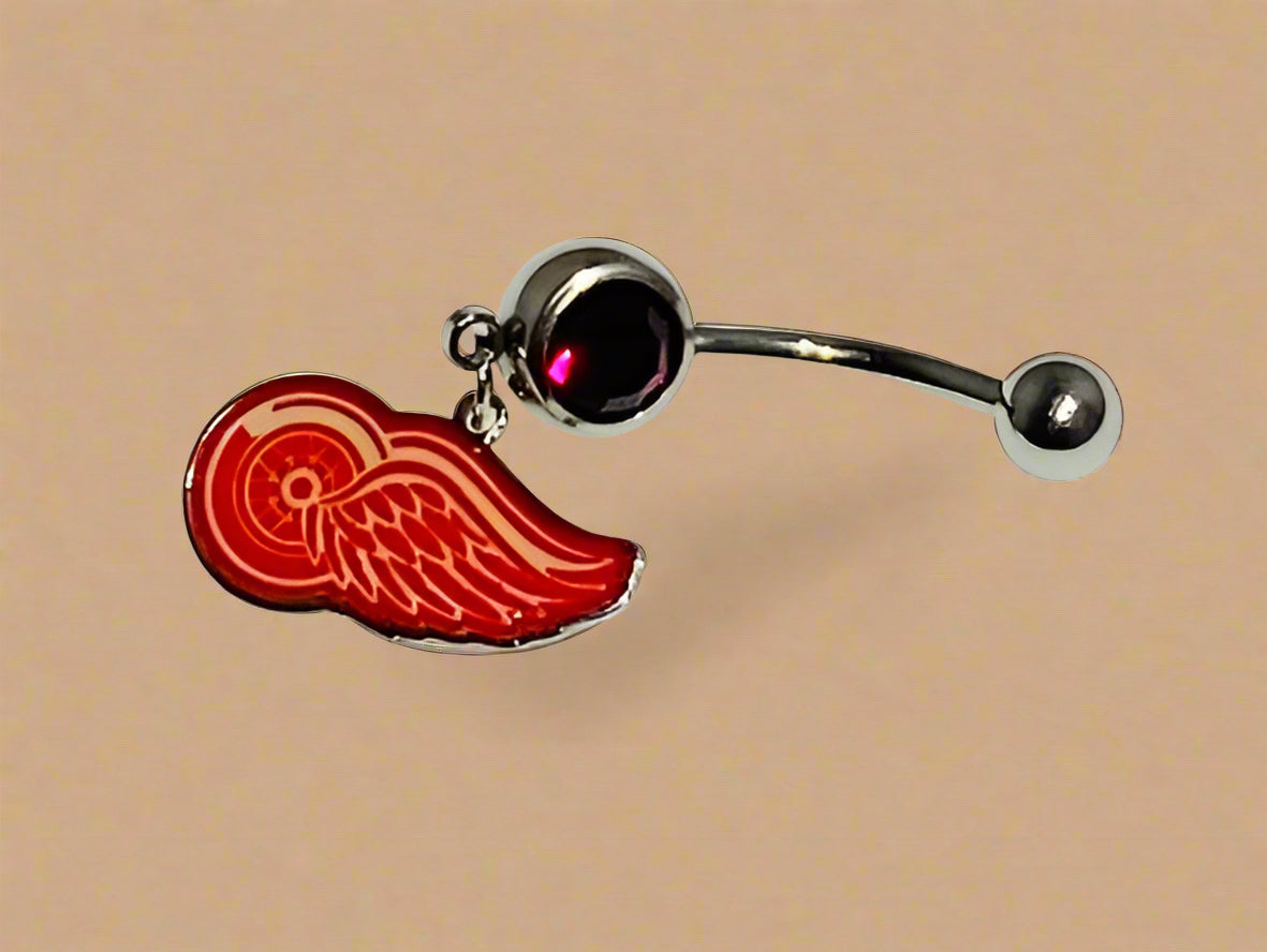 Philadelphia Flyers silver stainless steel belly rings