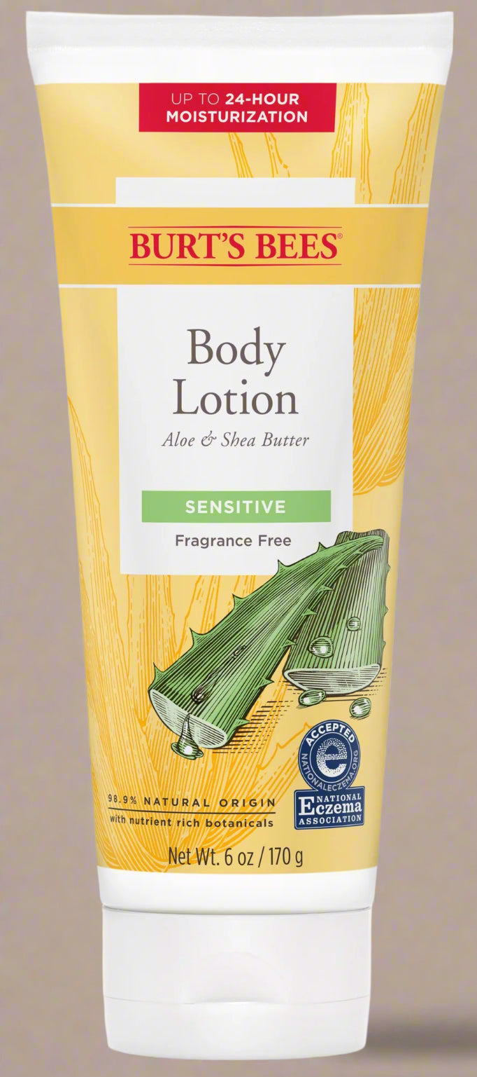 Burt's Bees Aloe & Shea Butter Body Lotion, Sensitive Skin, 6 OZ