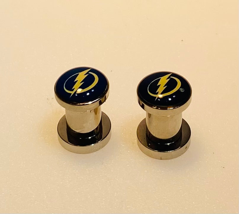 Tampa Bay Lightning Ear Plug 2G Stainless Steel