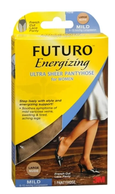 FUTURO™ Energizing Ultra Sheer Pantyhose – Large Nude (Mild Compression, 1 Pair)