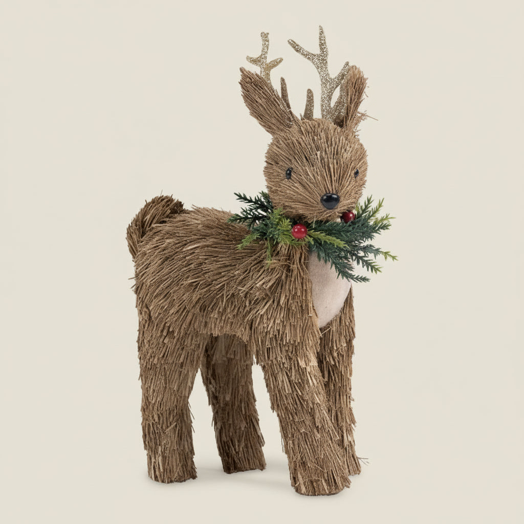 Christmas Ornaments Straw Reindeer