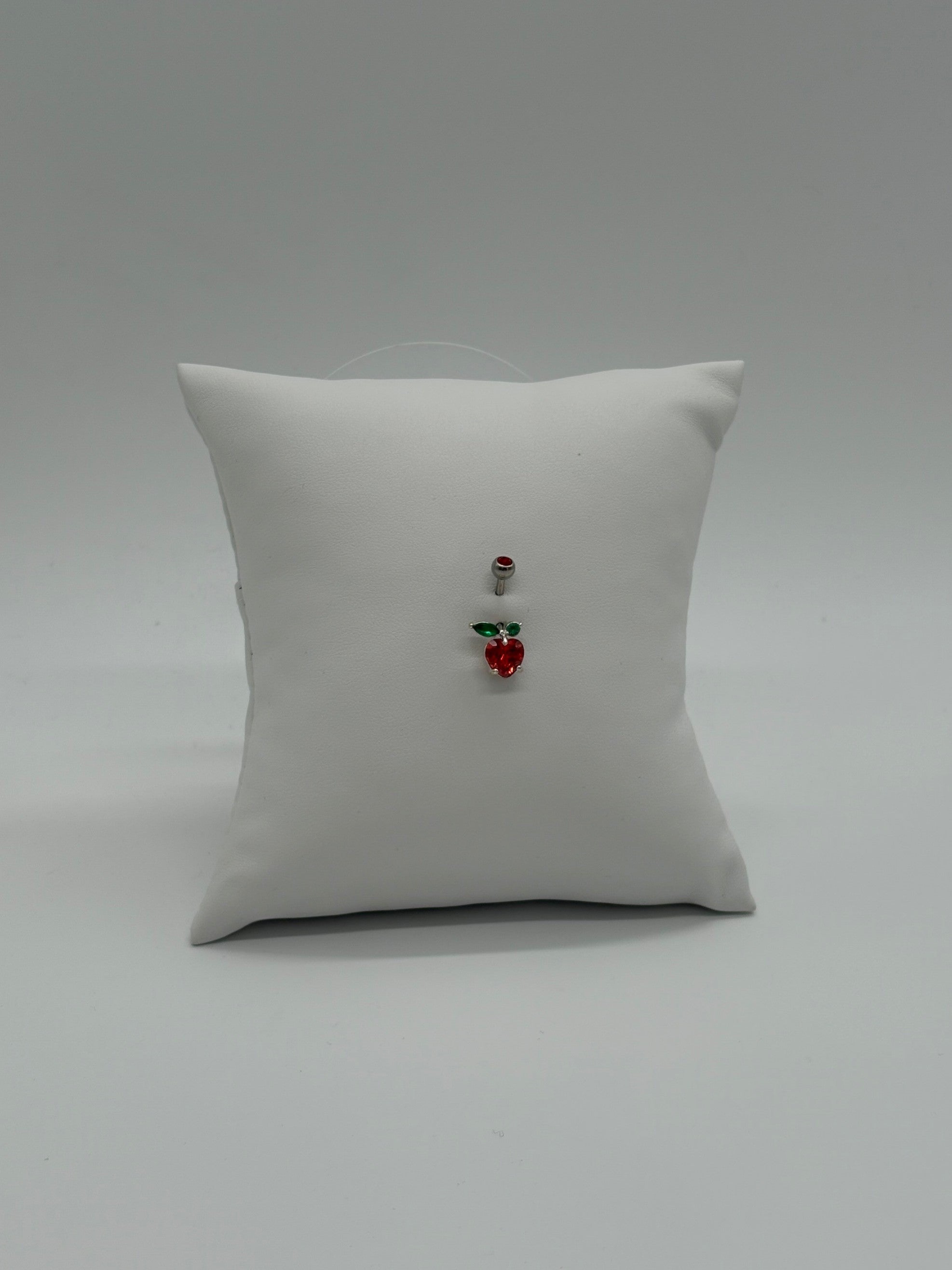 Titanium Cherry Red Dangle Belly Button Ring