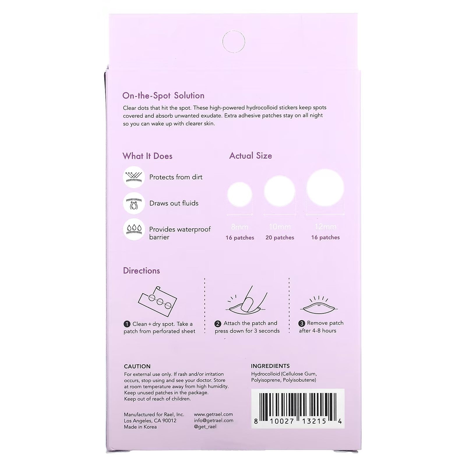 Rael Miracle Patch Overnight Spot Cover – 52 Count