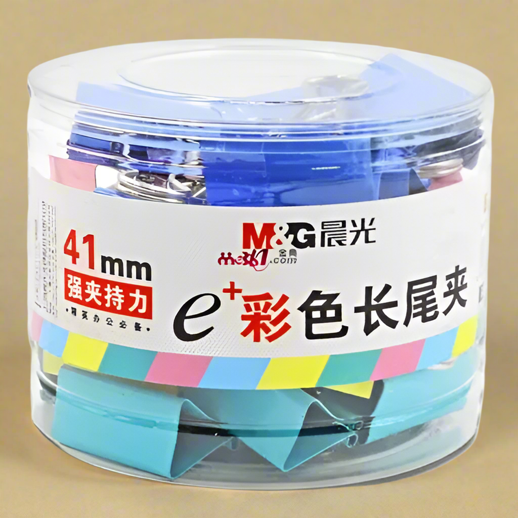 M&G Binder Clips – 12 PCS, 50mm Colored Metal Paper Clamps