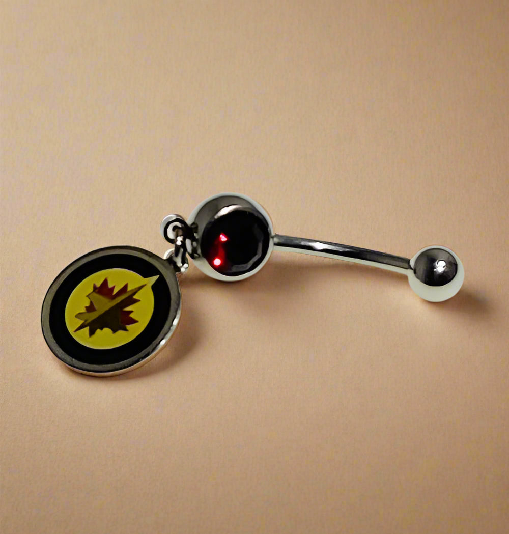 Winnipeg Jets silver stainless steel belly rings