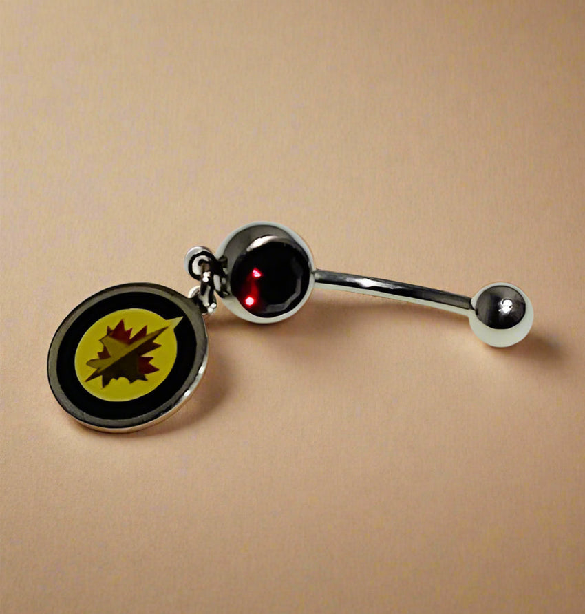 Winnipeg Jets silver stainless steel belly rings