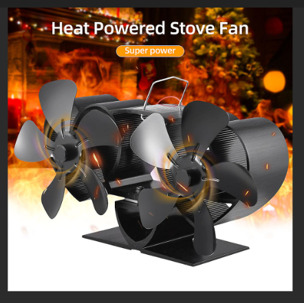 Tomersun Wood Stove Fan – Heat Powered Fireplace Fan for Pellet/Wood Burners