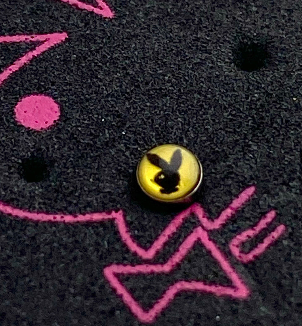 PLAYBOY Nose Piercing Curved Stainless Steel – Black and Yellow