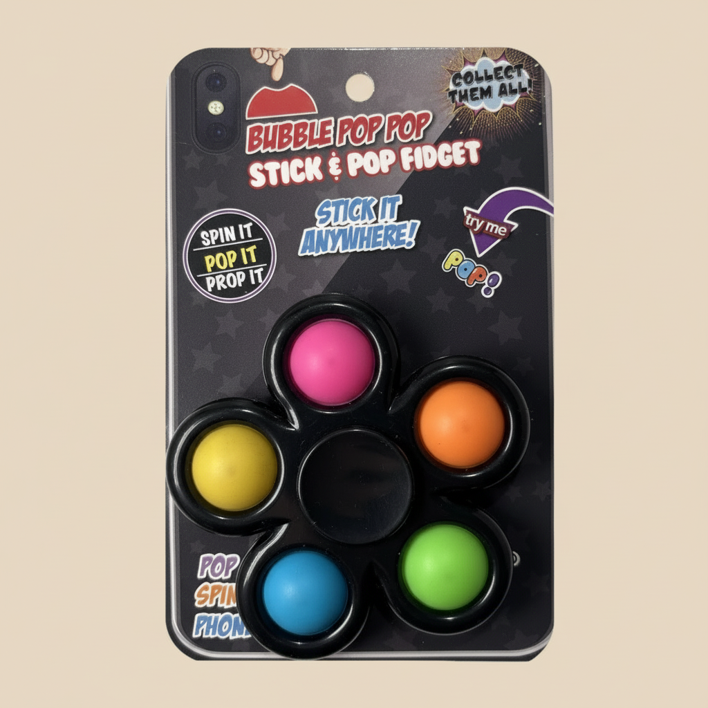 Stick & Pop Fidget Spinner – Multi-Color Sensory Toy New