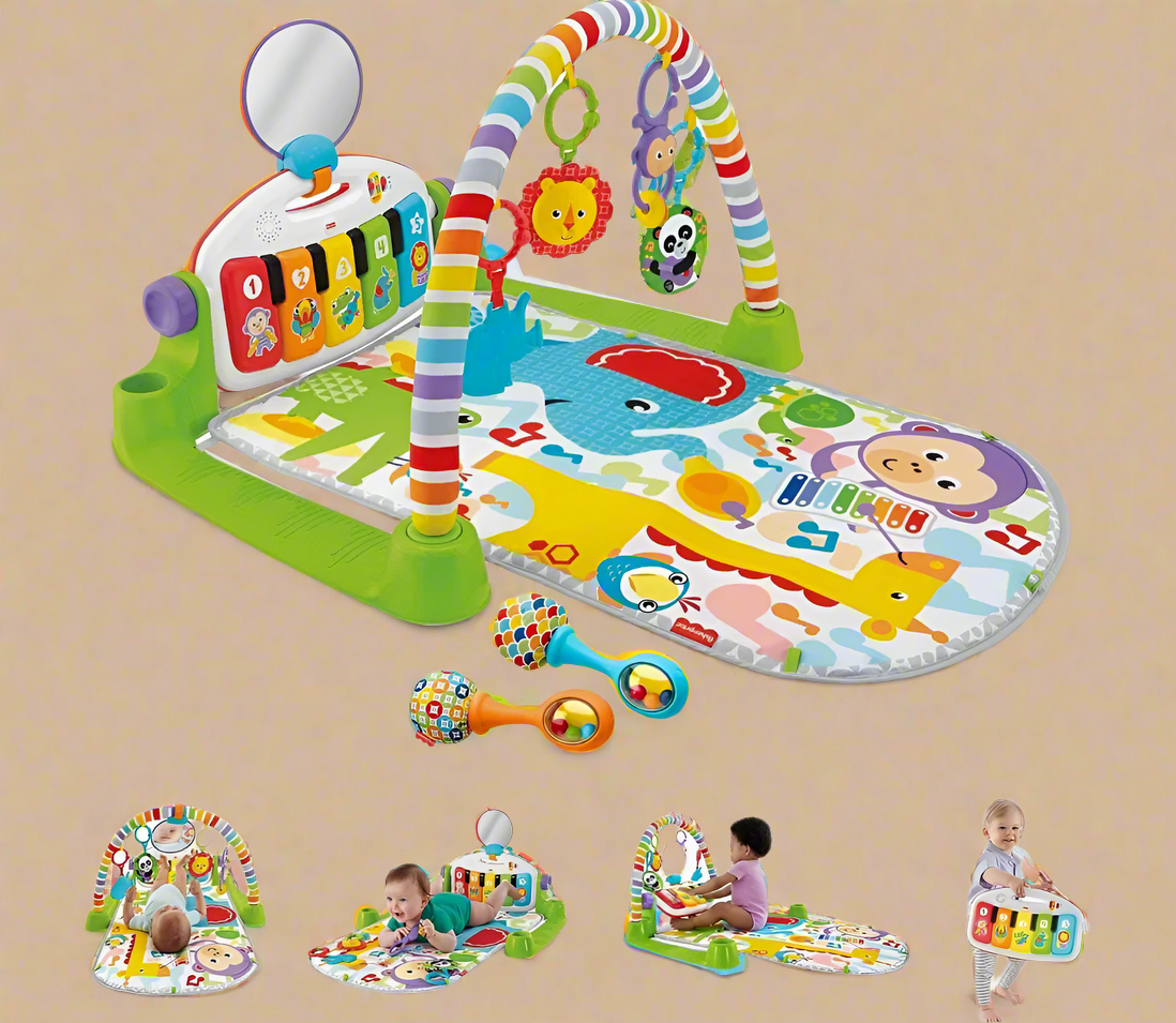 Fisher‑Price Deluxe Kick & Play Piano Gym – Baby Playmat Activity Gym with Detachable Piano & Toys