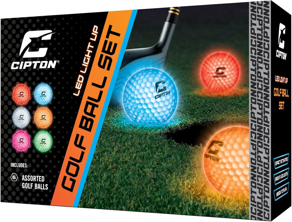 Cipton LED Golf Balls, Light Up Golf Balls, 6 Pack