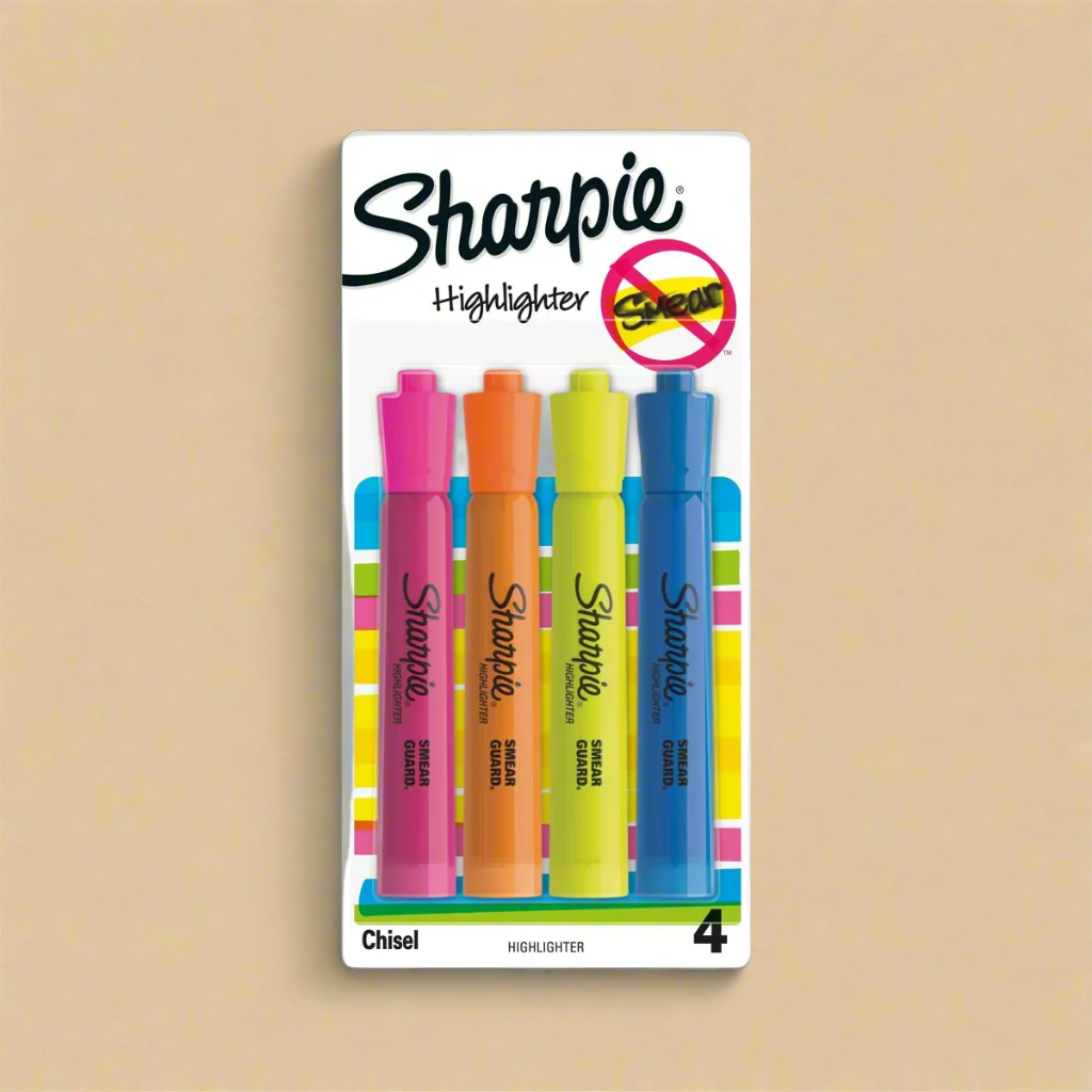 Sharpie Highlighters Smear Guard Chisel Tip – Assorted Colors (5 Pack)