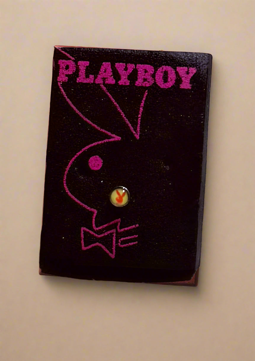 Playboy Nose Stud – Black & Red Stainless Steel with Bunny Logo