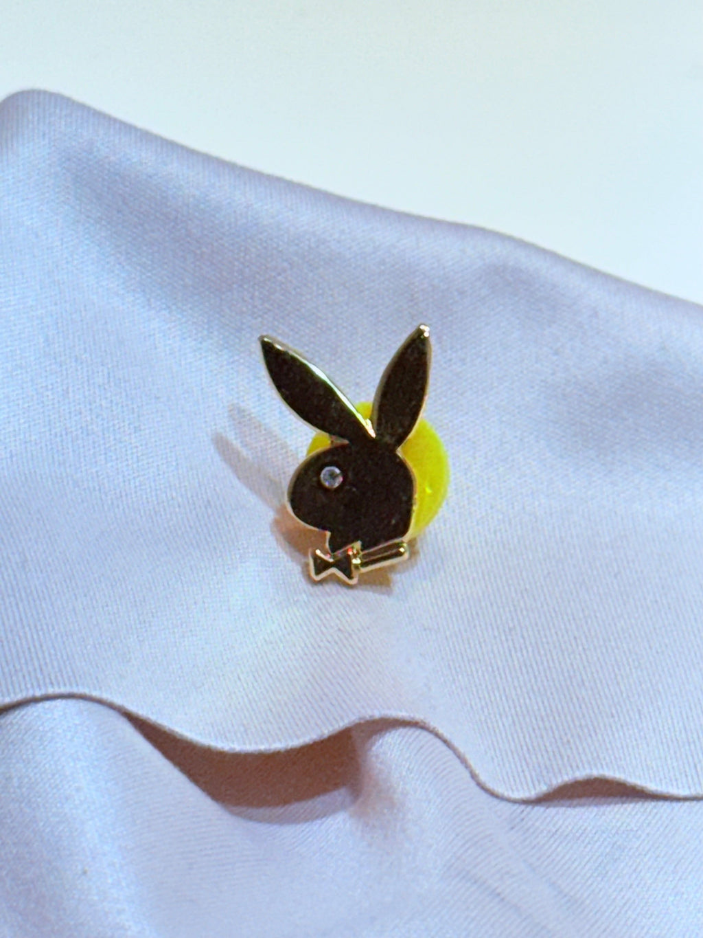 Playboy Bunny Lapel Pin – Gold-Tone Finish with Crystal Eye