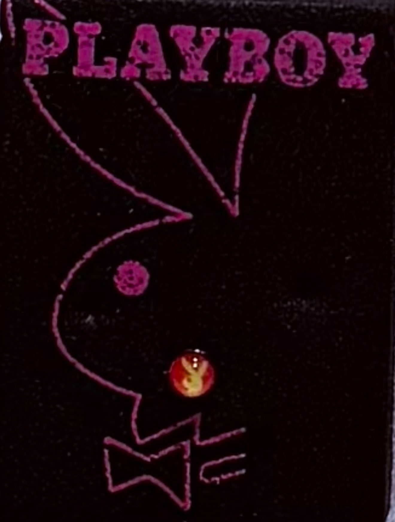 Playboy Nose Stud – Red & Yellow Stainless Steel with Curved Back