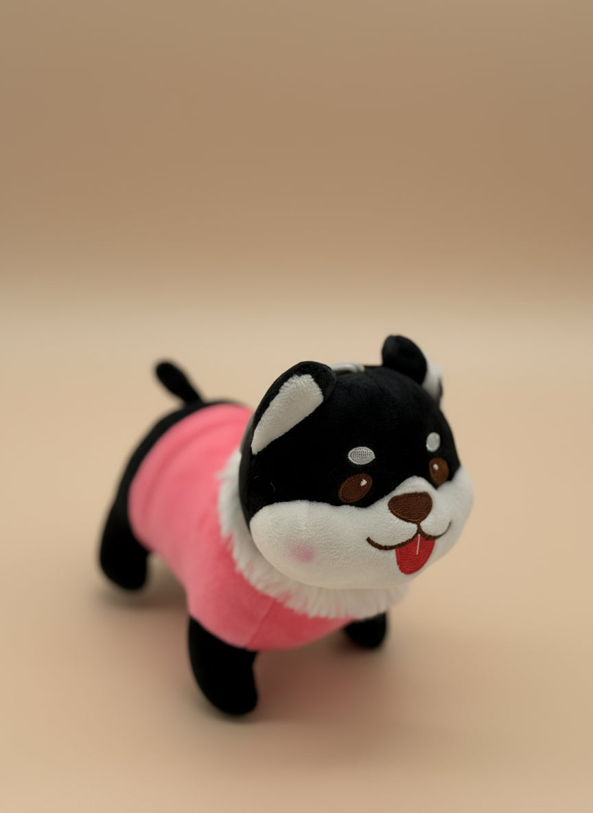 Black Shiba Inu Small Plush Puppy – Cute Stuffed Dog Toy