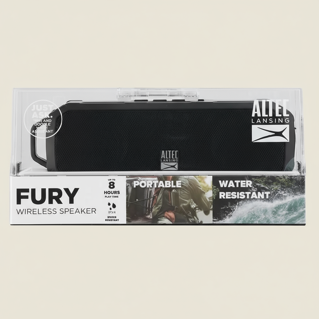 Altec Lansing Fury Wireless Water-Resistant Portable Speaker – Black - Hammerhead LLC.