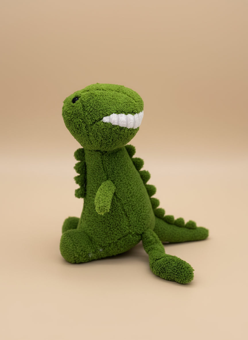 Soft Plush Green Dino Stuffed Animal Toy – Medium Size (10" to 14")