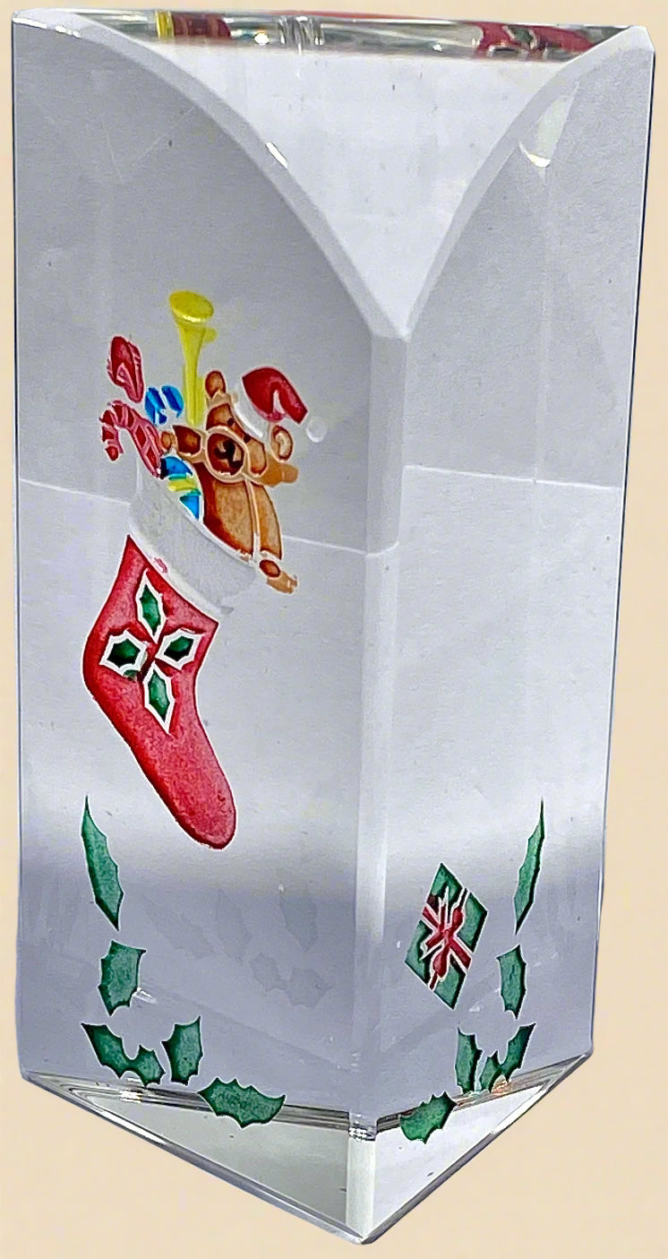 Christmas Stocking with Toys Acrylic Block