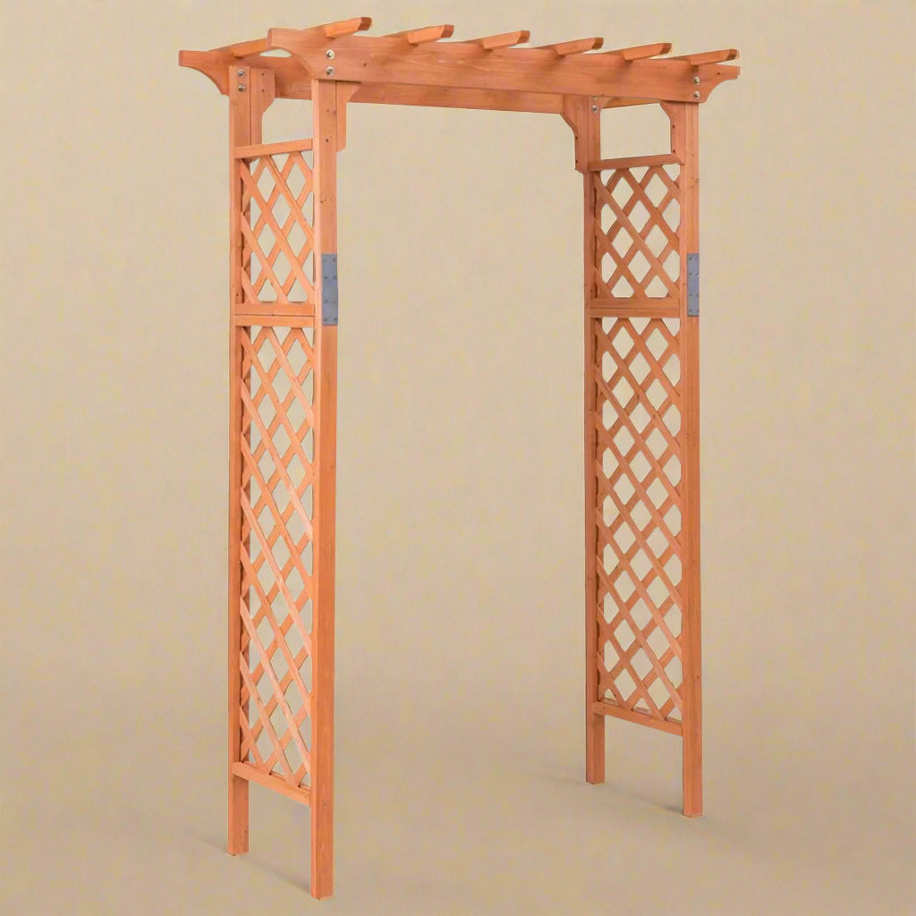 7 Ft Garden Wooden Arbor Arch Pergola – Outdoor Trellis for Vines & Weddings - Hammerhead LLC.
