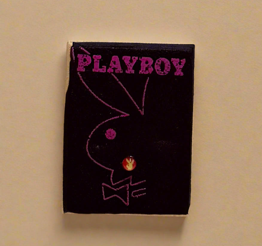 Playboy Nose Stud – Red & Yellow Stainless Steel with Curved Back