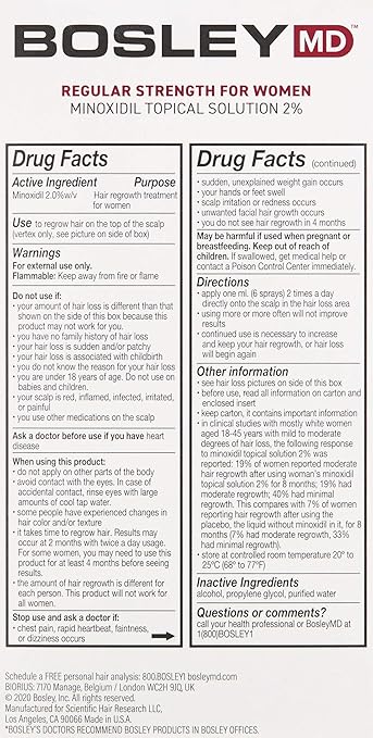 BosleyMD Extra Strength Minoxidil Hair Regrowth Spray – 2 Pack, 2-Month Supply