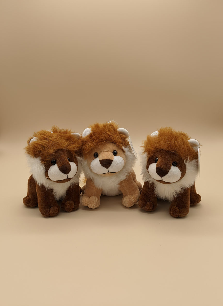 Fluffy Lion Plush Keychain Toy – Mini Stuffed Jungle Animal Gift