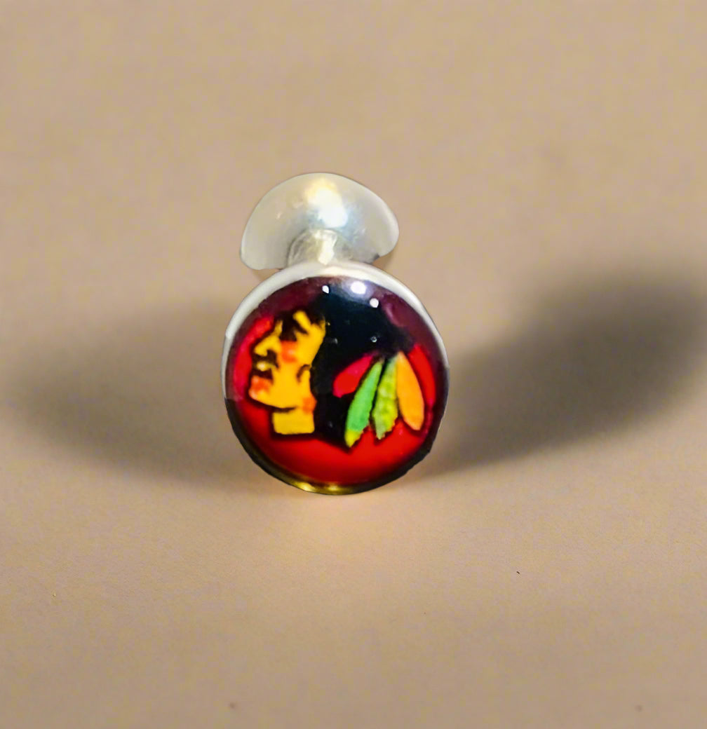 Chicago Blackhawks stainless steel tongue ring