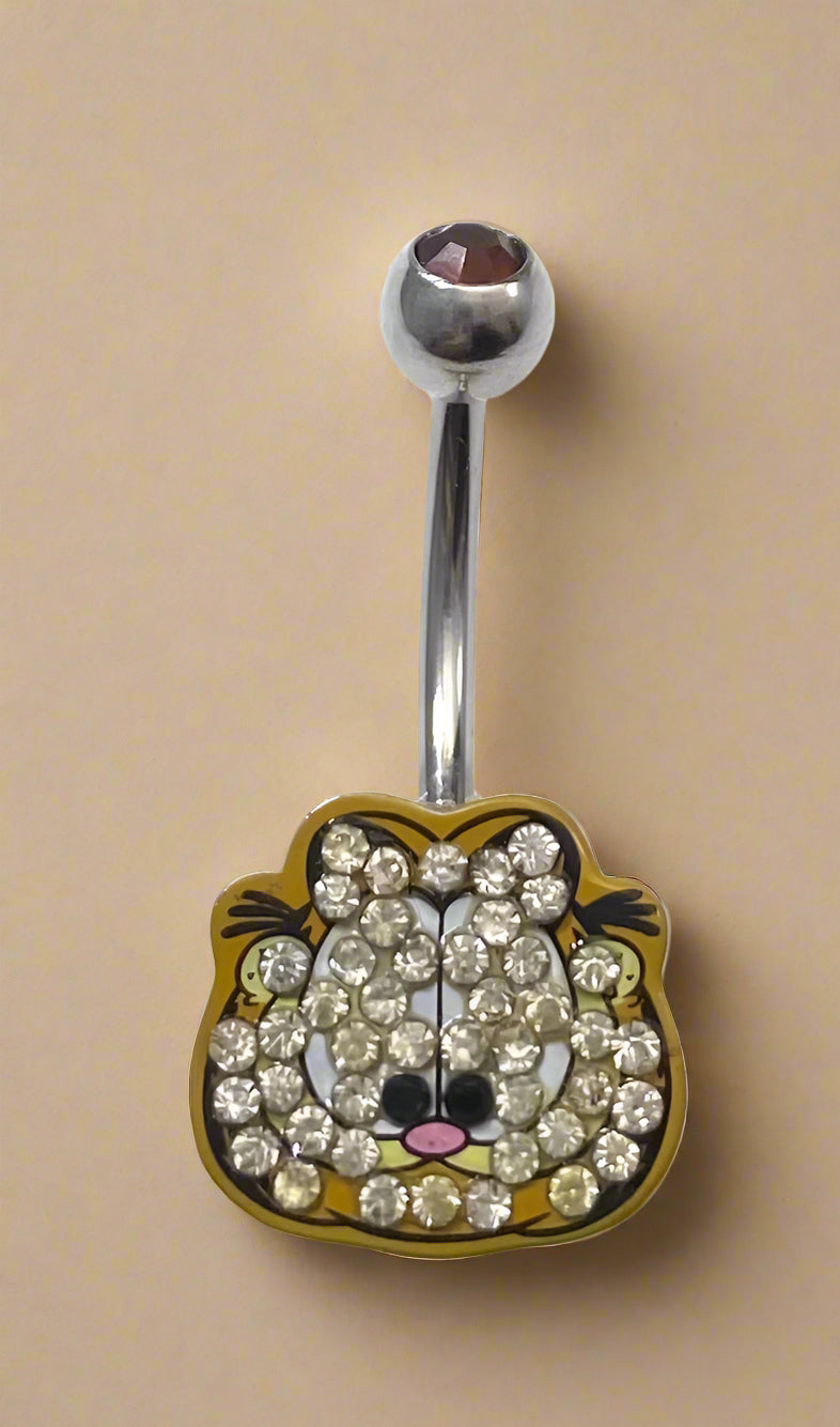 Sparkling Gem Garfield Belly Ring