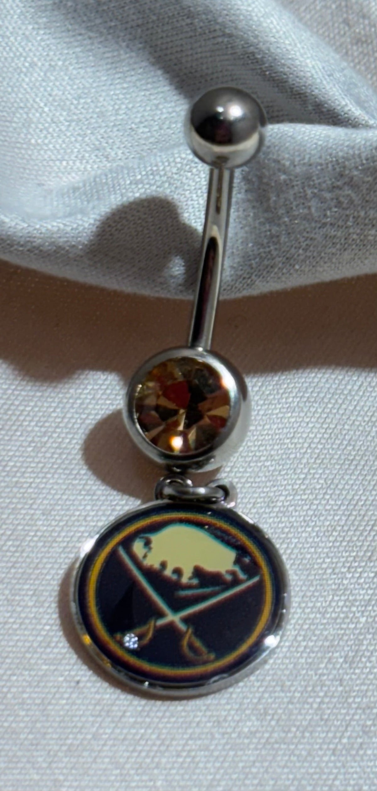 Buffalo Sabres NHL Dangle Belly Ring – Stainless Steel