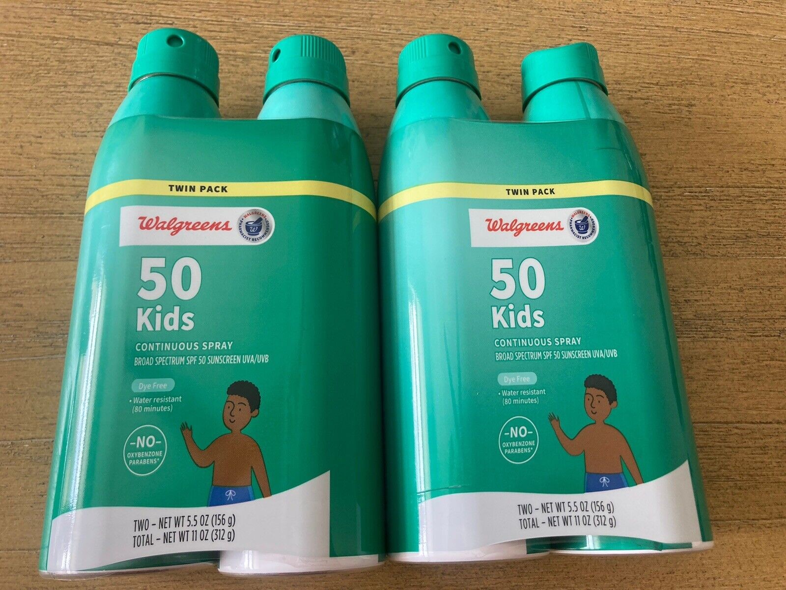 2 - 2 Pack Walgreens Kids Continuous Spray Broad Spectrum SPF 50 Sunscreen 11-26
