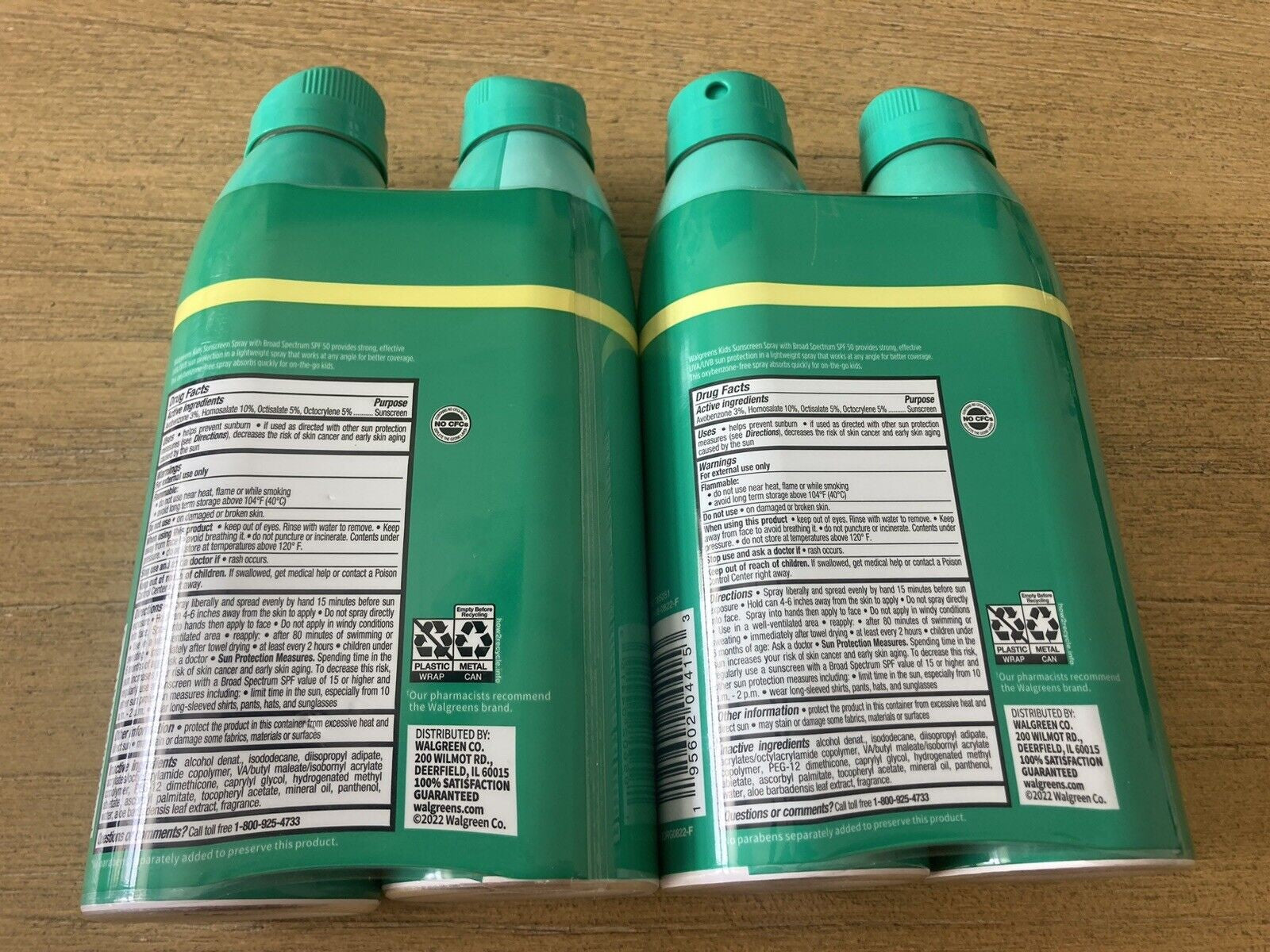 2 - 2 Pack Walgreens Kids Continuous Spray Broad Spectrum SPF 50 Sunscreen 11-26