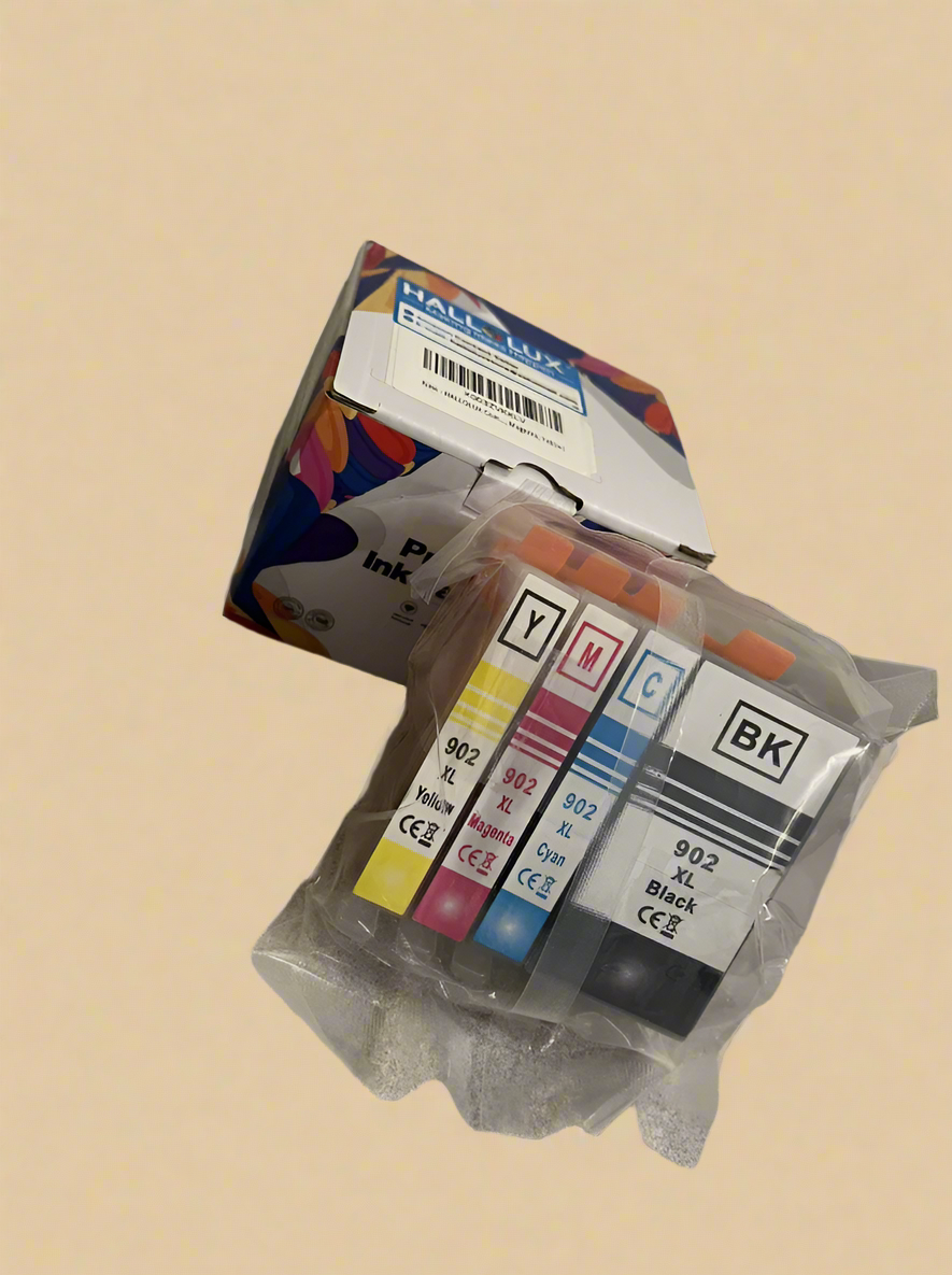 HALLOLUX 902XL Ink Cartridges – High Yield Replacement for HP 902 Ink (Black, Cyan, Magenta, Yellow)