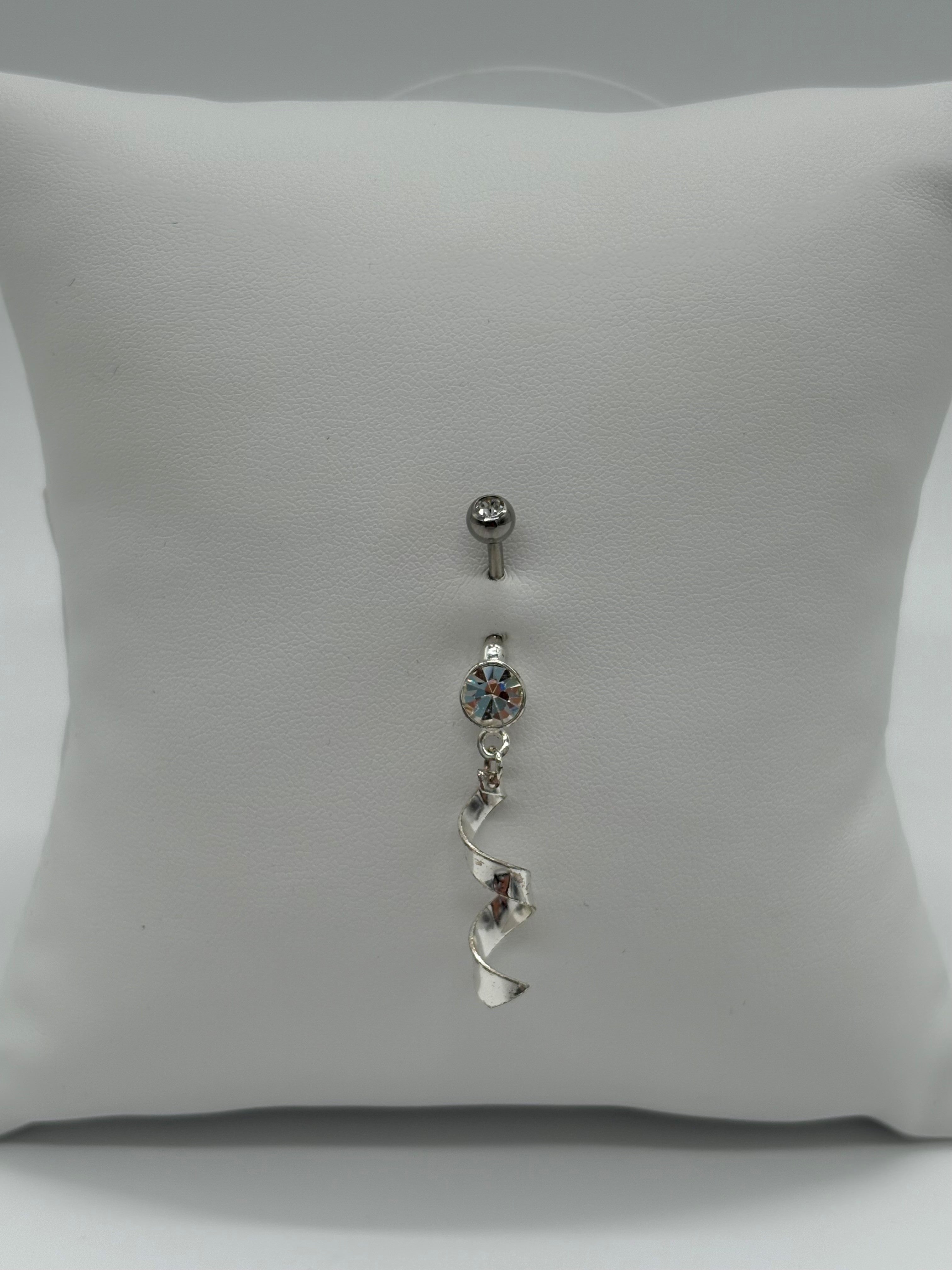 Sparkle Spiral Twister Belly Button Ring