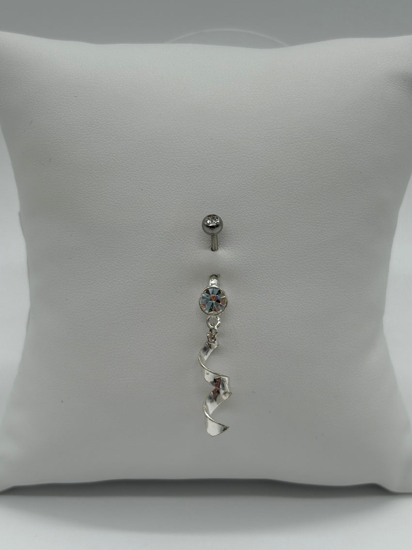 Sparkle Spiral Twister Belly Button Ring