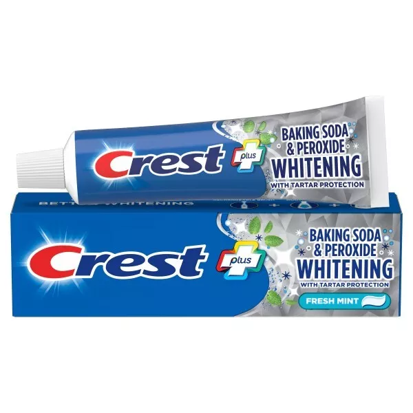 Crest Plus Whitening Baking Soda & Peroxide Fresh Mint Toothpaste 5.7 Oz
