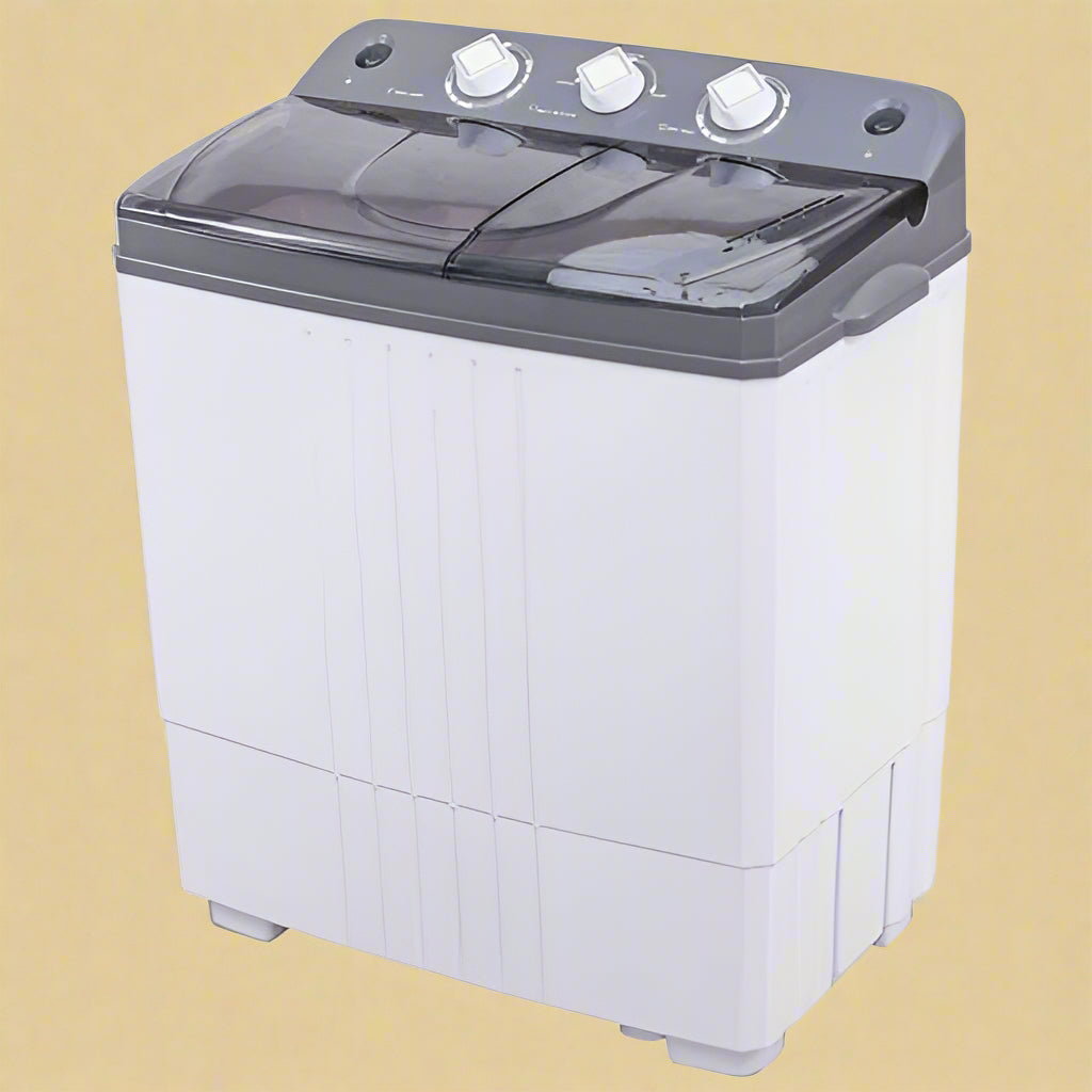 Portable Mini Compact Twin Tub Washing Machine – 20 lbs Capacity (Grey)