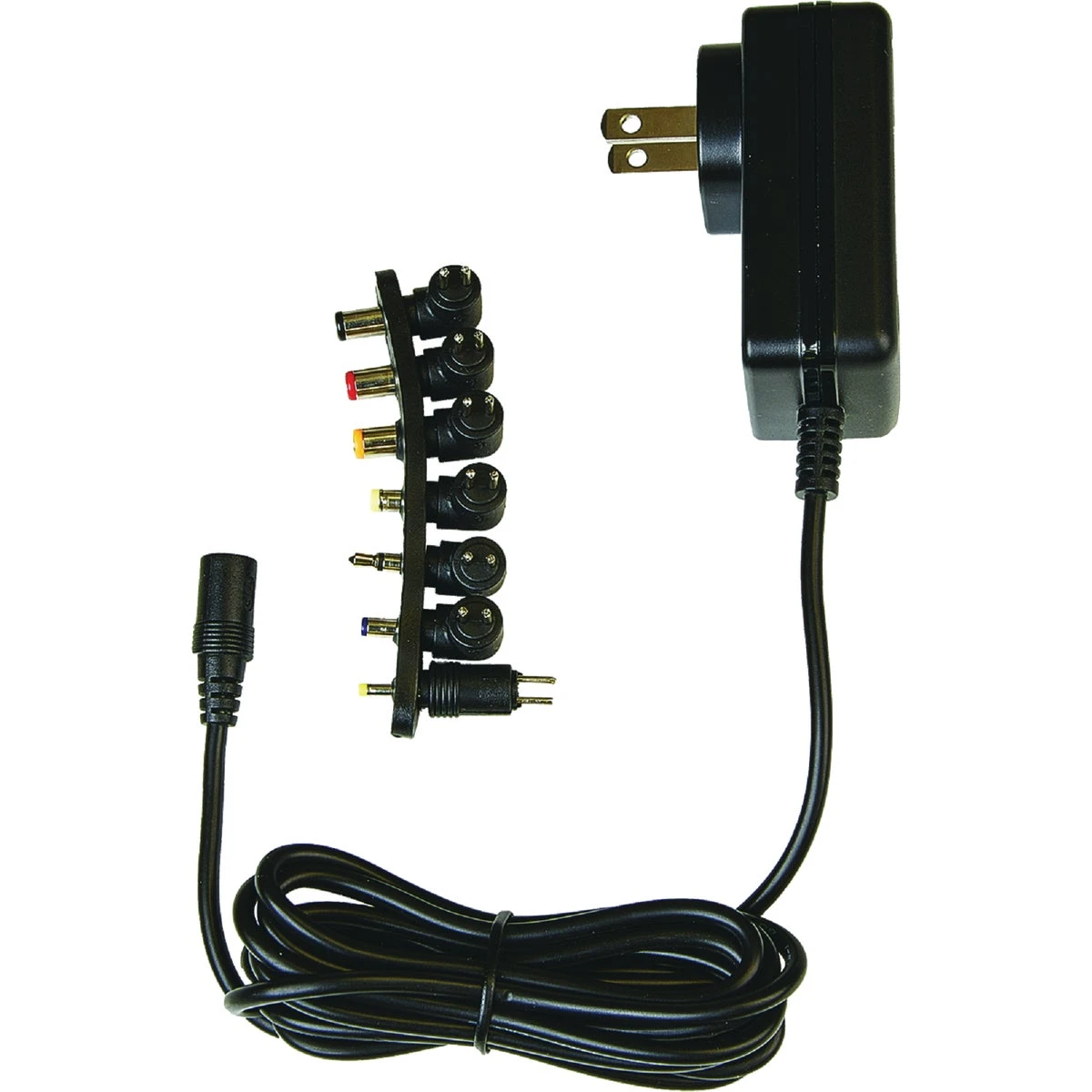 Audiovox Universal AC to DC Power Adapter – 1200mA, 7 Voltage Settings (Black)
