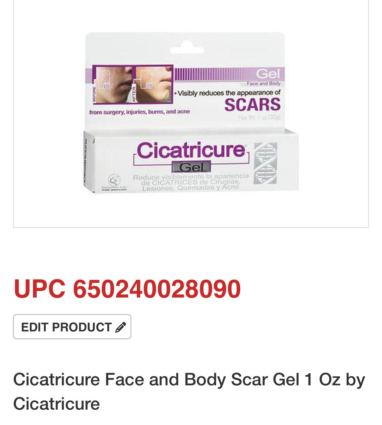 Cicatricure Face & Body Scar Gel