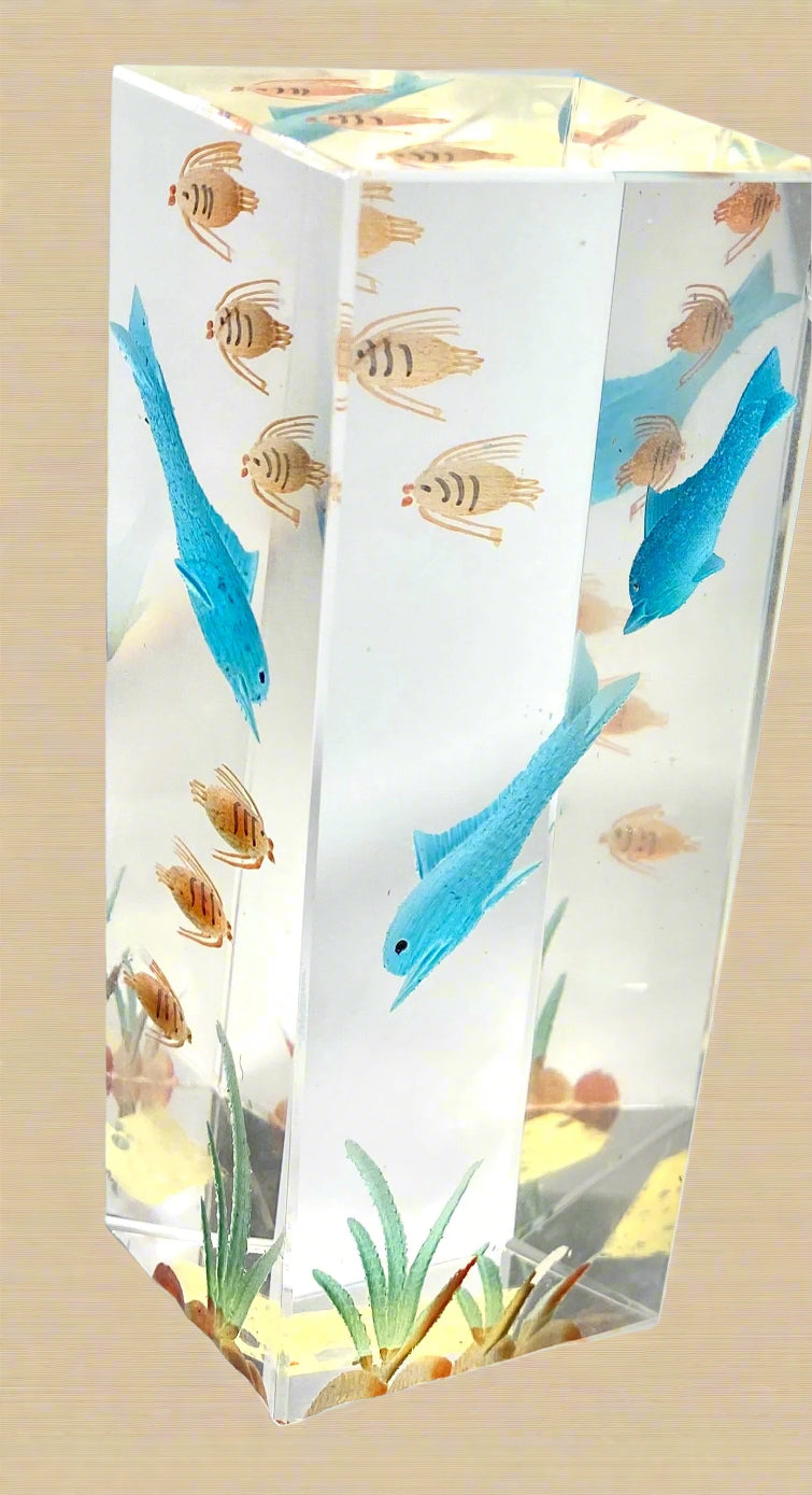 Blue Fish & Tropical Aquarium Acrylic Block