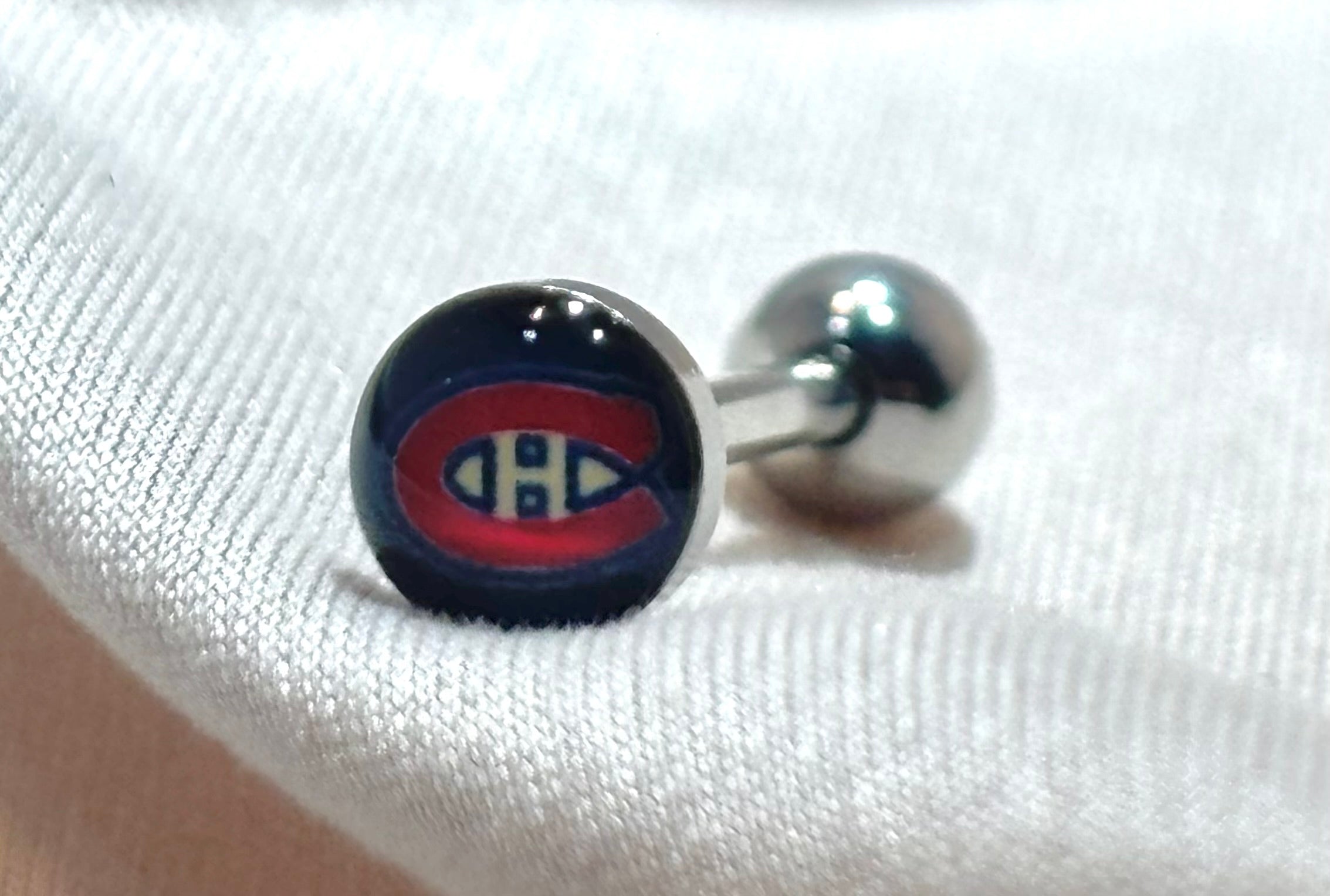 Montreal Canadiens NHL 3D Tongue Ring – Titanium Logo Barbell
