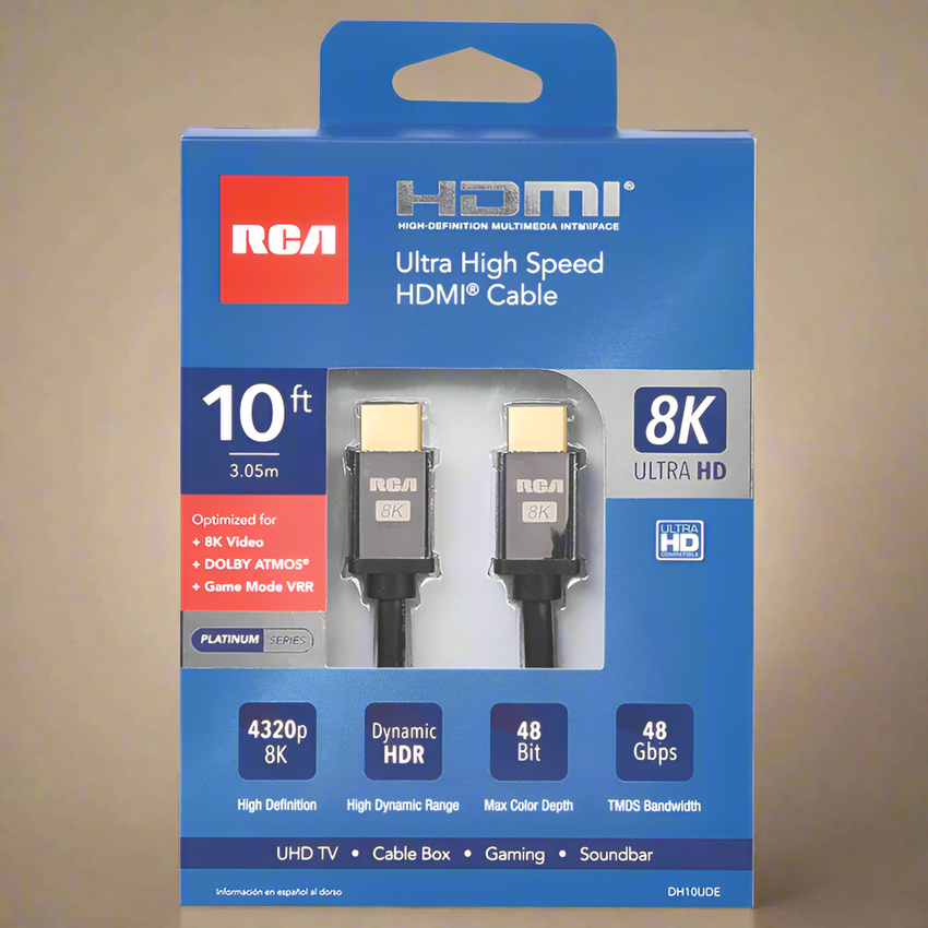 RCA 10ft Black 8K Ultra High Speed HDMI Cable