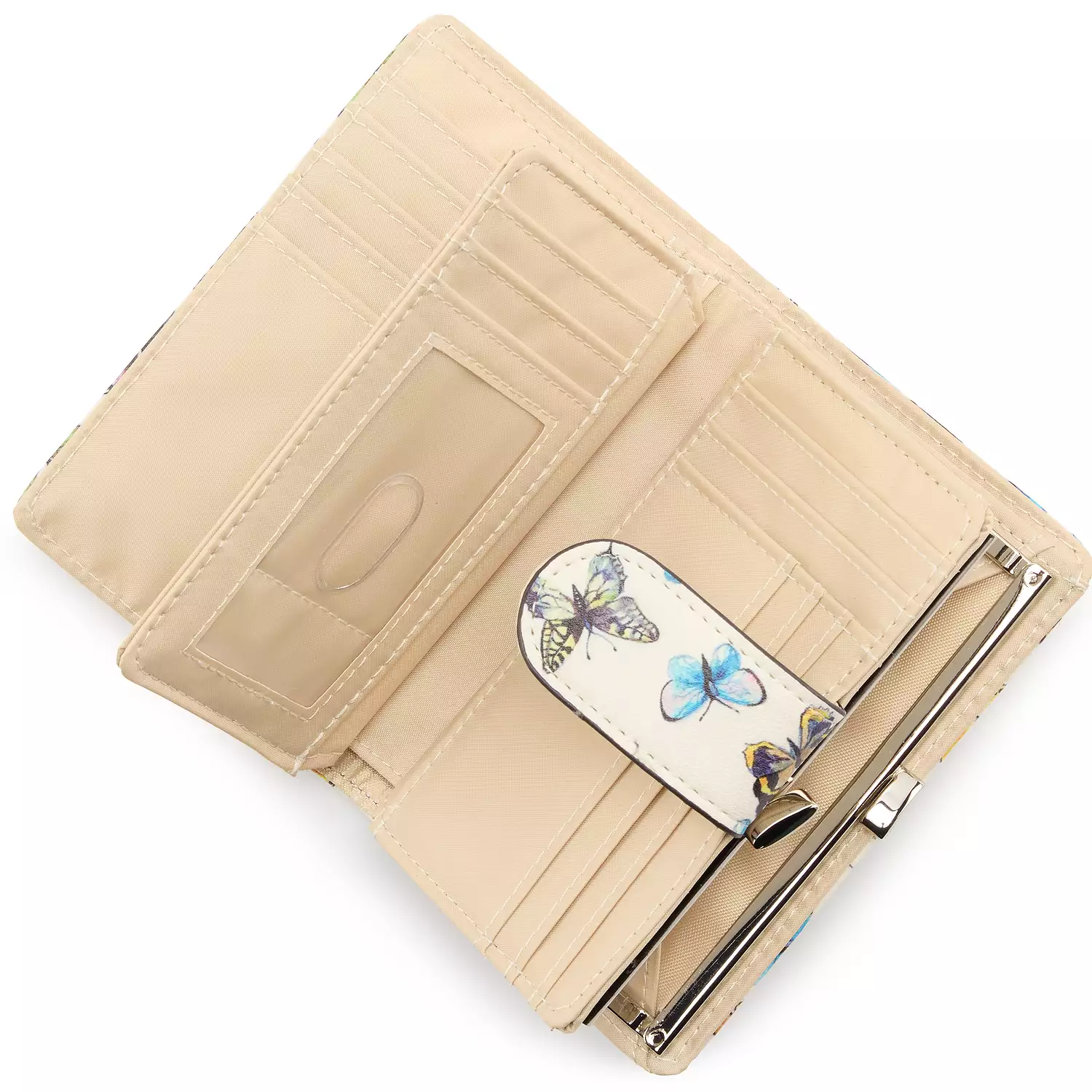 Abbey RFID-Blocking Butterfly Print Indexer Wallet