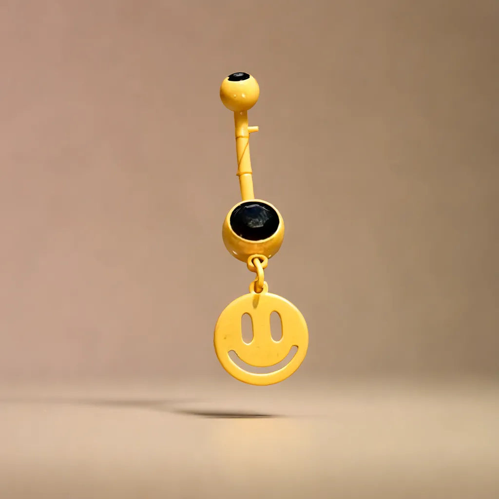 Belly Piercing Smiley Yellow