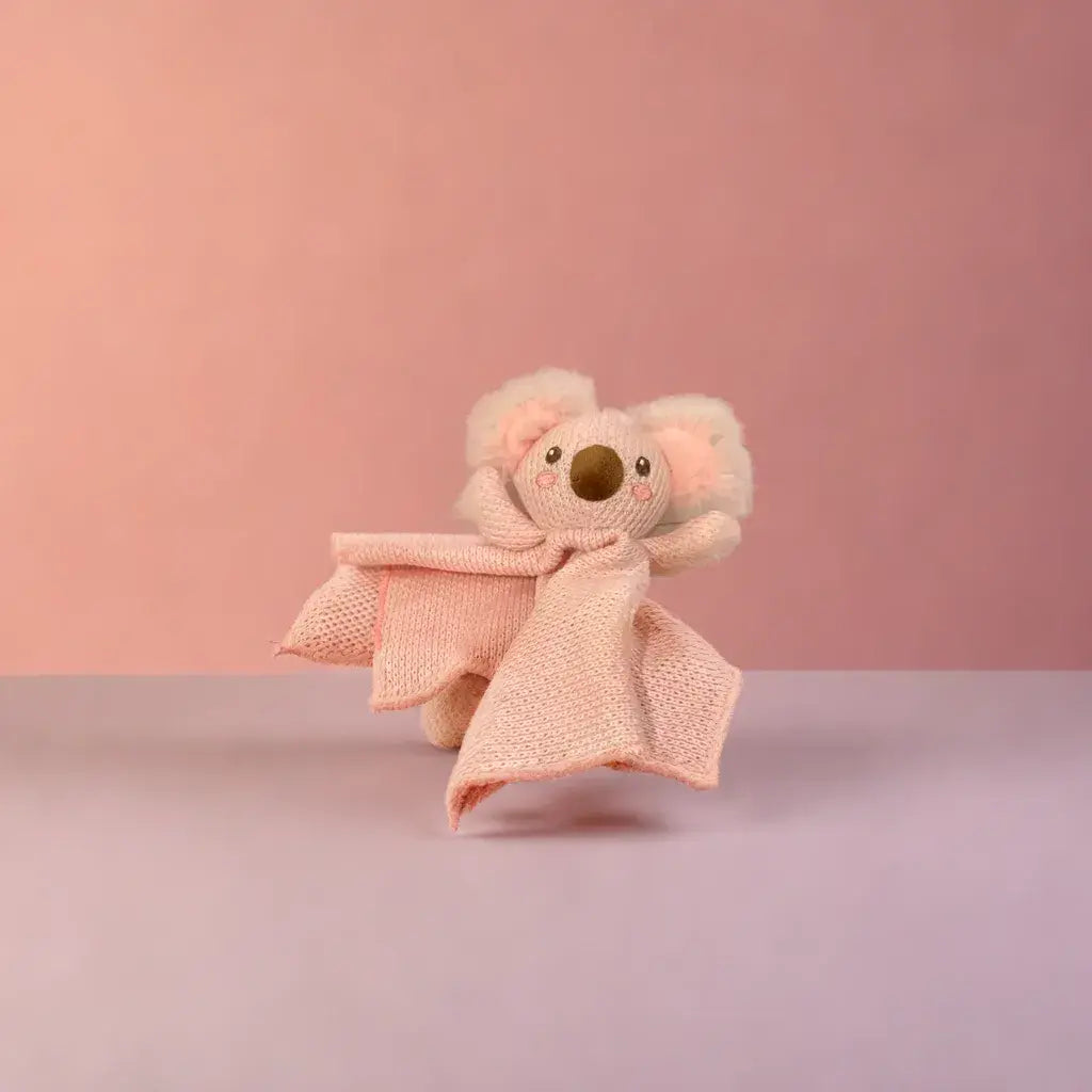 Moon and Stars Baby Lovey Security Blanket and Plush Pink Soft Koala Bear
